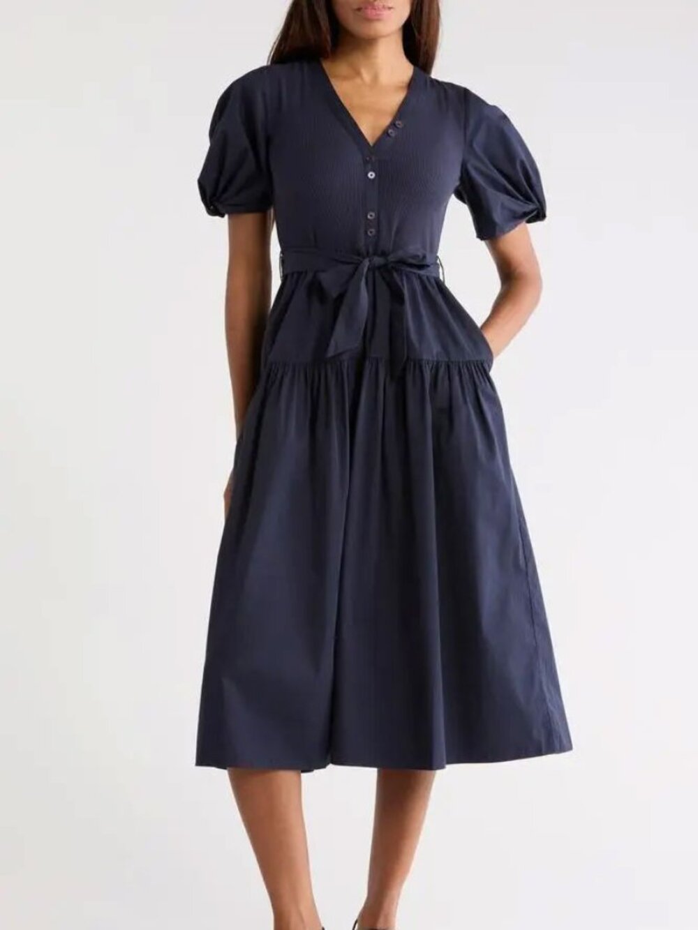 Derek Lam 10 Crosby Natalia Mixed Media Dress - Picture 1 of 2